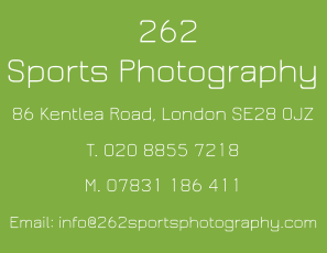 262  Sports Photography 86 Kentlea Road, London SE28 0JZ T. 020 8855 7218 M. 07831 186 411 Email: info@262sportsphotography.com